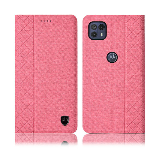Cloth Case Stands Flip Cover H13P for Motorola Moto G50 5G Pink