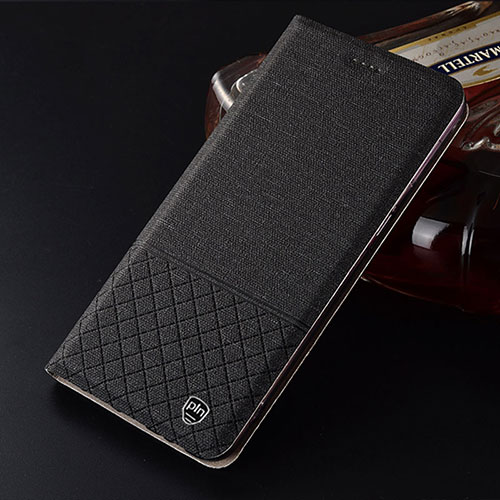 Cloth Case Stands Flip Cover H13P for Motorola Moto G62 5G Black