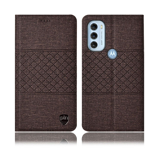 Cloth Case Stands Flip Cover H13P for Motorola Moto G71 5G Brown