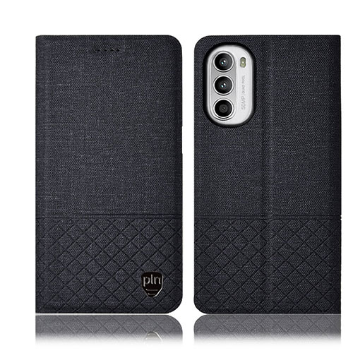 Cloth Case Stands Flip Cover H13P for Motorola Moto G82 5G Black