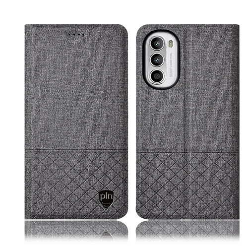 Cloth Case Stands Flip Cover H13P for Motorola Moto G82 5G Gray