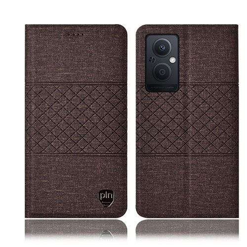Cloth Case Stands Flip Cover H13P for OnePlus Nord N20 5G Brown