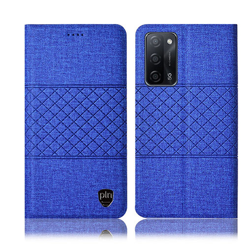 Cloth Case Stands Flip Cover H13P for Oppo A53s 5G Blue