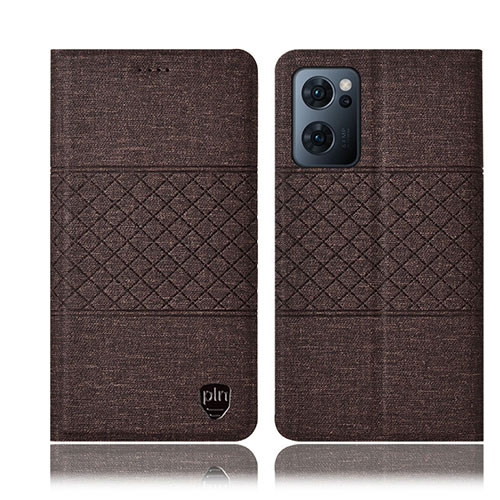 Cloth Case Stands Flip Cover H13P for Oppo Reno7 5G Brown