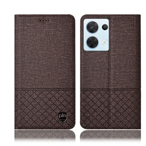 Cloth Case Stands Flip Cover H13P for Oppo Reno8 5G Brown