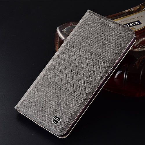 Cloth Case Stands Flip Cover H13P for Samsung Galaxy A81 Gray