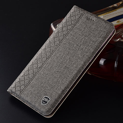 Cloth Case Stands Flip Cover H13P for Samsung Galaxy S22 Plus 5G Gray