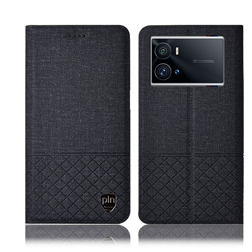 Cloth Case Stands Flip Cover H13P for Vivo iQOO 9 5G Black