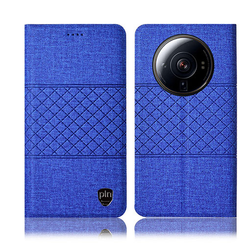 Cloth Case Stands Flip Cover H13P for Xiaomi Mi 12 Ultra 5G Blue