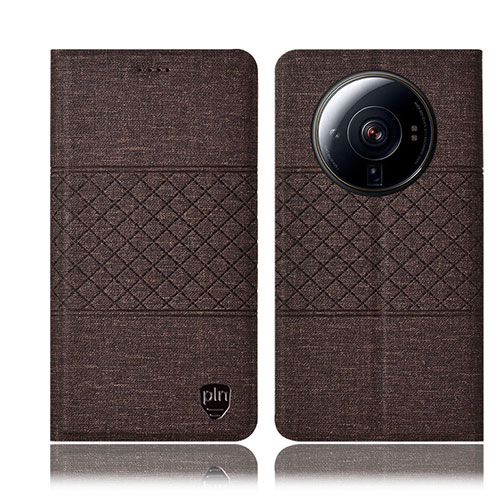 Cloth Case Stands Flip Cover H13P for Xiaomi Mi 12 Ultra 5G Brown