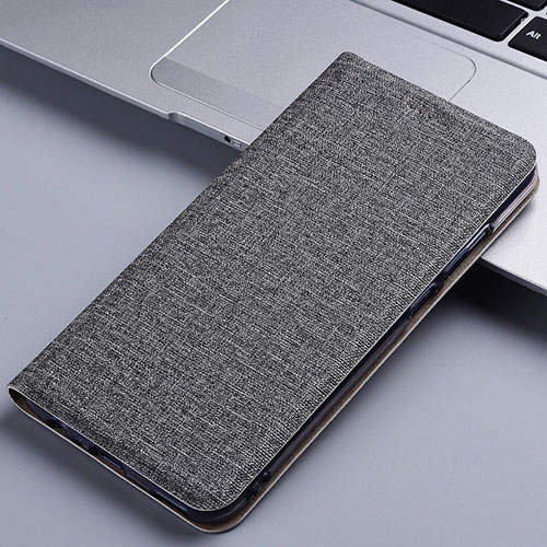 Cloth Case Stands Flip Cover H13P for Xiaomi Mi Note 10 Lite Gray