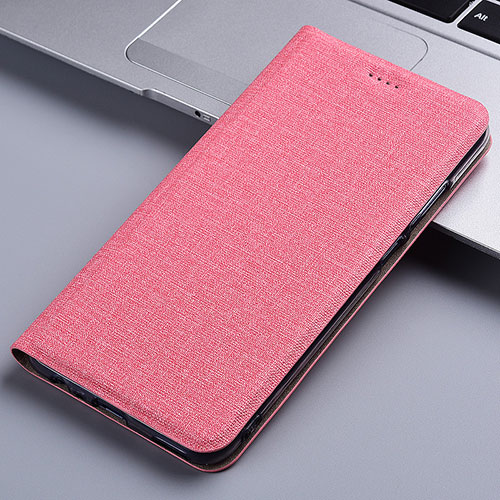 Cloth Case Stands Flip Cover H13P for Xiaomi Redmi 10X 5G Pink