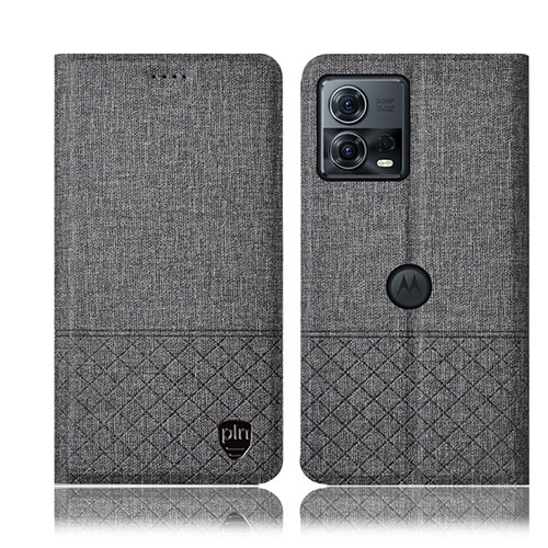 Cloth Case Stands Flip Cover H14P for Motorola Moto Edge S30 Pro 5G Gray