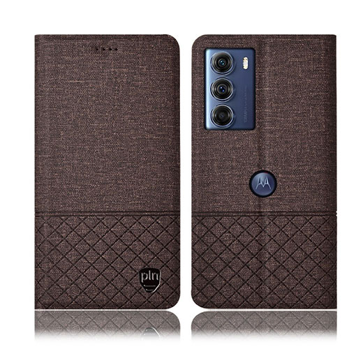 Cloth Case Stands Flip Cover H14P for Motorola Moto G200 5G Brown
