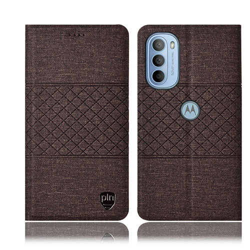 Cloth Case Stands Flip Cover H14P for Motorola Moto G31 Brown