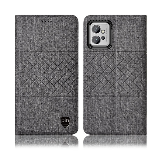 Cloth Case Stands Flip Cover H14P for Motorola Moto G32 Gray