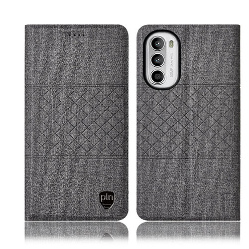 Cloth Case Stands Flip Cover H14P for Motorola Moto G82 5G Gray