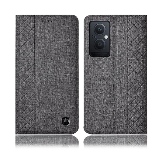 Cloth Case Stands Flip Cover H14P for OnePlus Nord N20 5G Gray