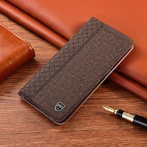 Cloth Case Stands Flip Cover H14P for Samsung Galaxy Note 10 Lite Brown