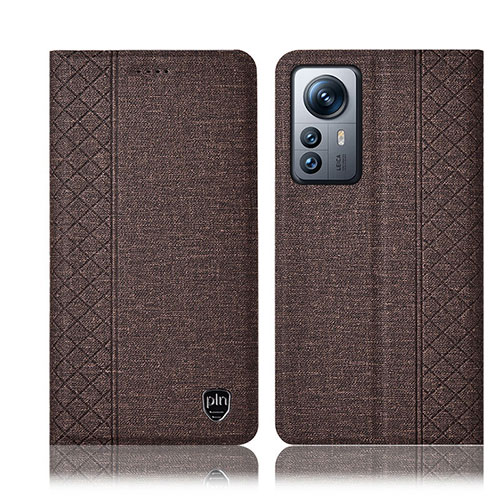 Cloth Case Stands Flip Cover H14P for Xiaomi Mi 12 Lite 5G Brown