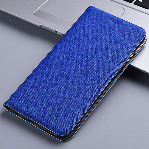 Cloth Case Stands Flip Cover H21P for Samsung Galaxy M60s Blue