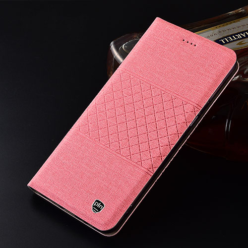 Cloth Case Stands Flip Cover H21P for Vivo V25 5G Pink