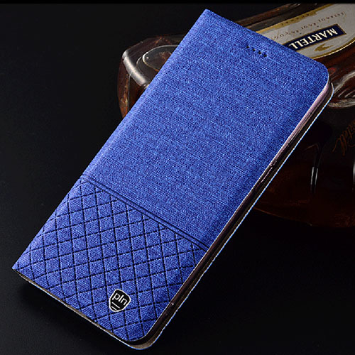 Cloth Case Stands Flip Cover H25P for Vivo iQOO 9 Pro 5G Blue