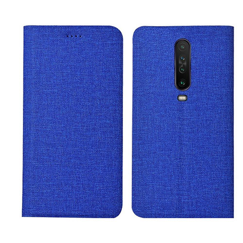 Cloth Case Stands Flip Cover L01 for Xiaomi Redmi K30 5G Blue