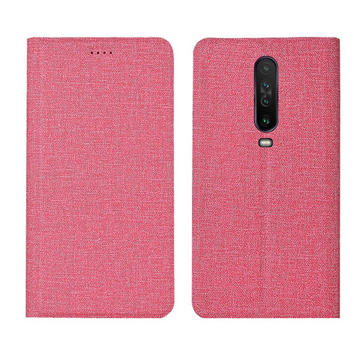 Cloth Case Stands Flip Cover L01 for Xiaomi Redmi K30 5G Pink