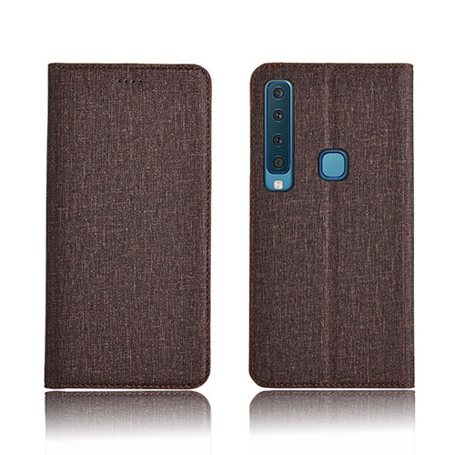 Cloth Case Stands Flip Holder Cover for Samsung Galaxy A9 Star Pro Brown