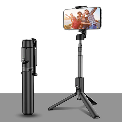 Extendable Folding Handheld Selfie Stick Tripod Bluetooth Remote Shutter Universal T28 Black