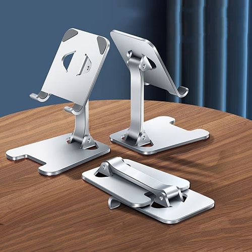 Flexible Tablet Stand Mount Holder Universal D01 for Samsung Galaxy Tab S7 Plus 5G 12.4 SM-T976 Silver