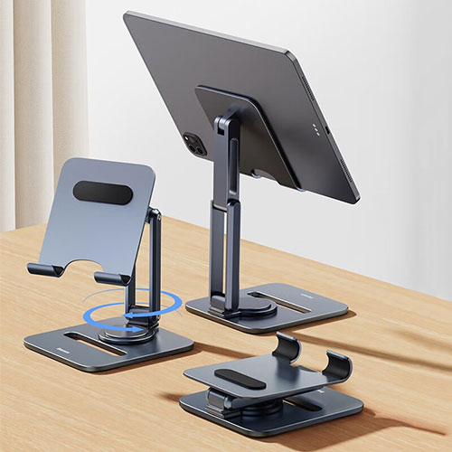 Flexible Tablet Stand Mount Holder Universal D07 for Apple iPad Pro 12.9 2022 Black