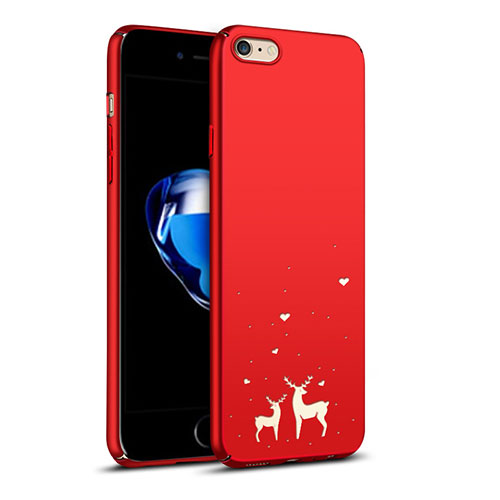 Hard Rigid Plastic Case Reindeer Cover for Apple iPhone 6 Red