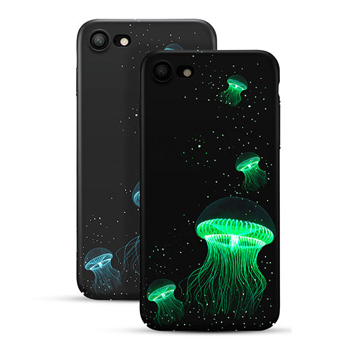Hard Rigid Plastic Fluorescence Snap On Case for Apple iPhone 7 Black