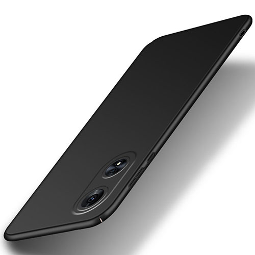 Hard Rigid Plastic Matte Finish Case Back Cover for Oppo A58x 5G Black