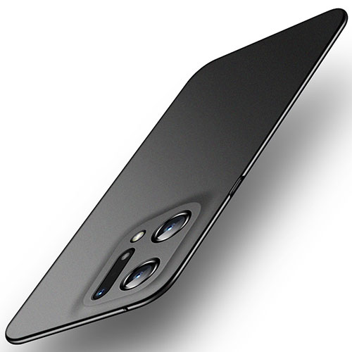 Hard Rigid Plastic Matte Finish Case Back Cover for Oppo Find X5 5G Black