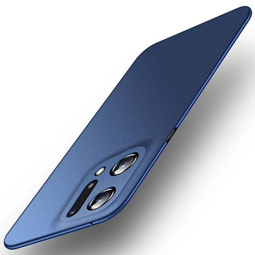 Hard Rigid Plastic Matte Finish Case Back Cover for Oppo Find X5 5G Blue