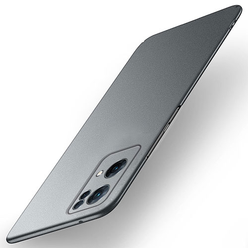 Hard Rigid Plastic Matte Finish Case Back Cover for Oppo Reno7 Pro 5G Gray
