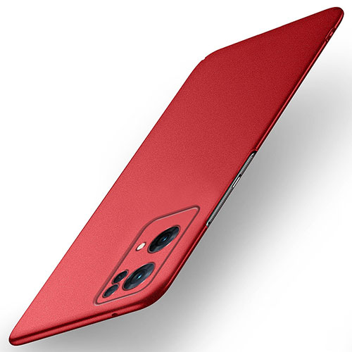 Hard Rigid Plastic Matte Finish Case Back Cover for Oppo Reno7 Pro 5G Red