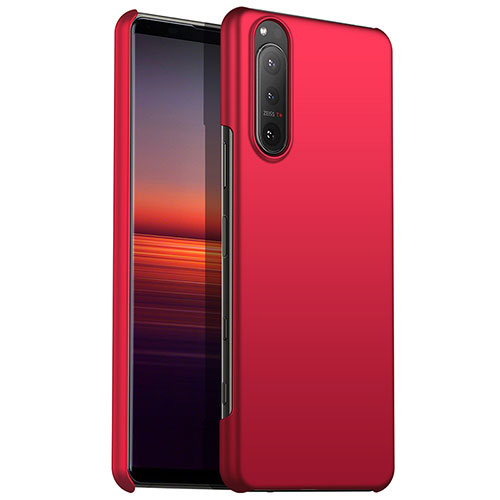 Hard Rigid Plastic Matte Finish Case Back Cover for Sony Xperia 1 III Red