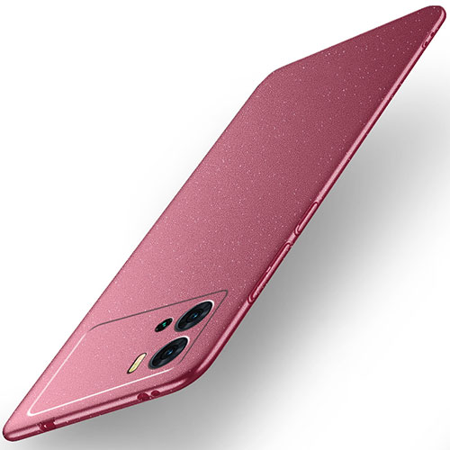 Hard Rigid Plastic Matte Finish Case Back Cover for Vivo iQOO 9 5G Red