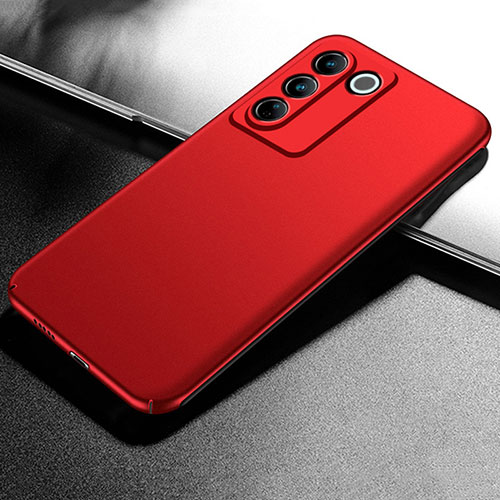 Hard Rigid Plastic Matte Finish Case Back Cover for Vivo V27 5G Red