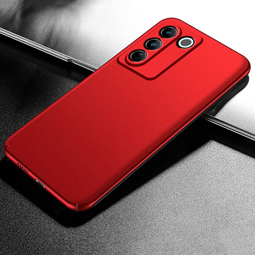 Hard Rigid Plastic Matte Finish Case Back Cover for Vivo V27 Pro 5G Red
