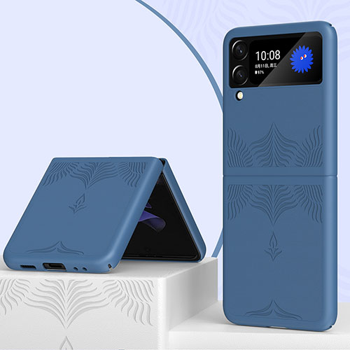 Hard Rigid Plastic Matte Finish Case Back Cover H04 for Samsung Galaxy Z Flip3 5G Blue