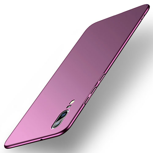 Hard Rigid Plastic Matte Finish Case Back Cover M01 for Huawei P20 Purple