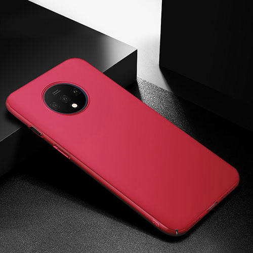 Hard Rigid Plastic Matte Finish Case Back Cover M01 for OnePlus 7T Red