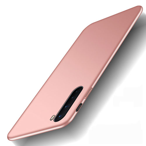 Hard Rigid Plastic Matte Finish Case Back Cover M01 for OnePlus Nord Rose Gold