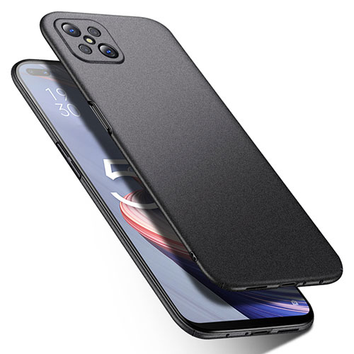 Hard Rigid Plastic Matte Finish Case Back Cover M01 for Oppo A92s 5G Black