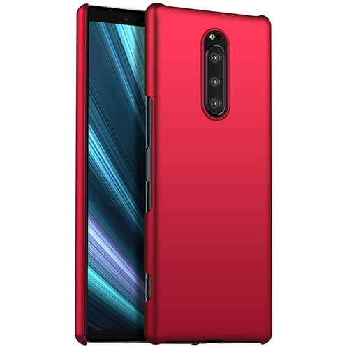 Hard Rigid Plastic Matte Finish Case Back Cover M01 for Sony Xperia 1 Red